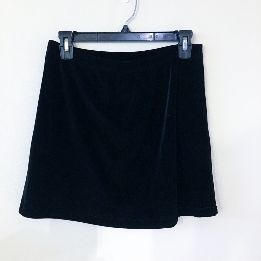 Black Velvet Mini Skirt